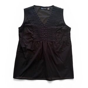 Relativity sleeveless lace cotton top